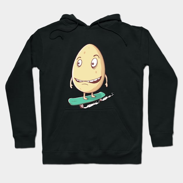 egg rides on skateboard Hoodie by kakimonkey